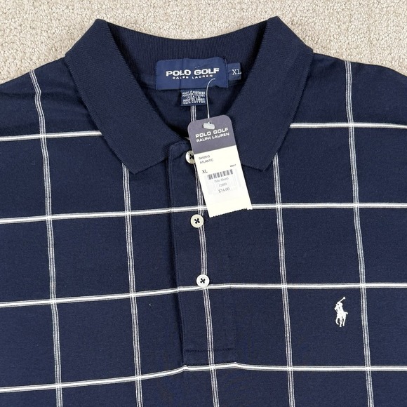 Polo Ralph Lauren Other - NWT Polo Golf Ralph Lauren Men's XL Blue Check Cotton Golf Polo Shirt